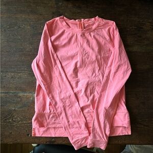 Lululemon Coral/Pink Back Zip Long Sleeve Top, size 4